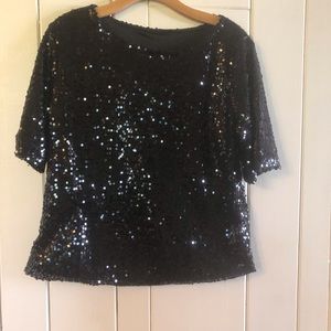 Unbranded black sequined top L
